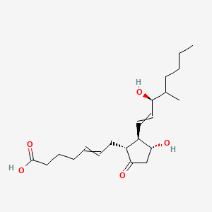 molecular formula C21H34O5 B1211232 7-[(1R,2R,3R)-3-hydroxy-2-[(3S)-3-hydroxy-4-methyloct-1-enyl]-5-oxocyclopentyl]hept-5-enoic acid 