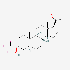 molecular formula C22H33F3O2 B1211233 Pregnan-20-one, 3-hydroxy-3-(trifluoromethyl)-, (3alpha,5alpha)- CAS No. 177080-77-2