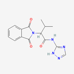 molecular formula C15H15N5O3 B12112341 2-(1,3-dioxo-1,3-dihydro-2H-isoindol-2-yl)-3-methyl-N-(1H-1,2,4-triazol-3-yl)butanamide 