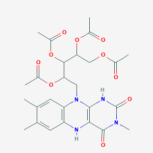 molecular formula C26H32N4O10 B1211235 N(3)-Methyltetraacetylriboflavin CAS No. 69447-57-0