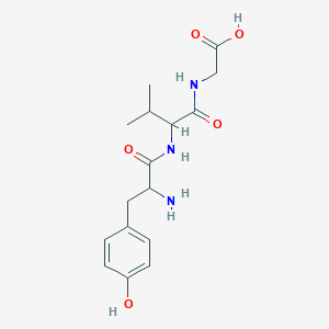 molecular formula C16H23N3O5 B12112352 2-[[2-[[2-Amino-3-(4-hydroxyphenyl)propanoyl]amino]-3-methylbutanoyl]amino]acetic acid 
