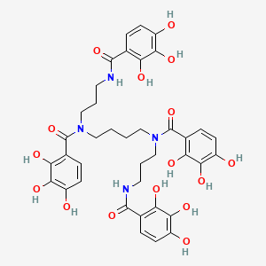 molecular formula C38H42N4O16 B1211243 N,N',N'',N'''-Tetra(2,3,4-trihydroxybenzoyl)spermine CAS No. 119493-62-8