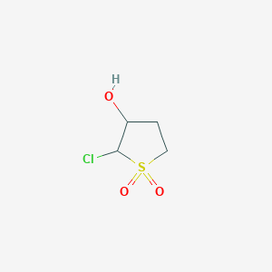 molecular formula C4H7ClO3S B12112434 Thiophene-3-ol, 2-chlorotetrahydro-, 1,1-dioxide CAS No. 17389-10-5