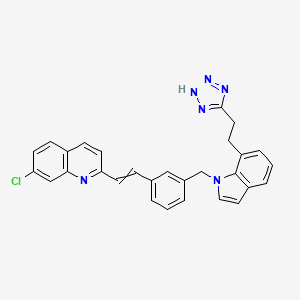 molecular formula C29H23ClN6 B1211245 7-chloro-2-[2-[3-[[7-[2-(2H-tetrazol-5-yl)ethyl]indol-1-yl]methyl]phenyl]ethenyl]quinoline 