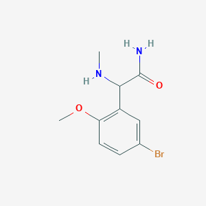molecular formula C10H13BrN2O2 B12112463 2-(5-Bromo-2-methoxyphenyl)-2-(methylamino)acetamide 