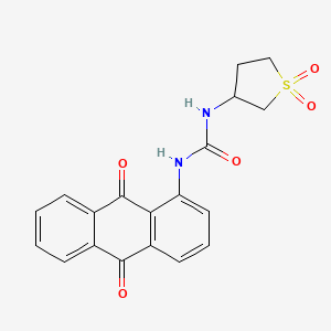 molecular formula C19H16N2O5S B12112465 Urea, N-(9,10-dihydro-9,10-dioxo-1-anthracenyl)-N'-(tetrahydro-1,1-dioxido-3-thienyl)- CAS No. 16617-77-9