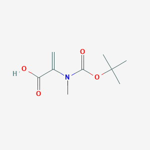 molecular formula C9H15NO4 B12112474 2-Propenoic acid, 2-[[(1,1-dimethylethoxy)carbonyl]methylamino]- CAS No. 64263-82-7