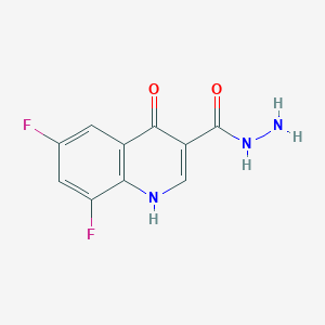 molecular formula C10H7F2N3O2 B12112502 6,8-Difluoro-4-hydroxyquinoline-3-carbohydrazide 
