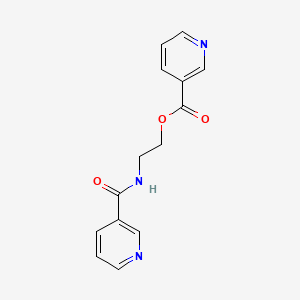 molecular formula C14H13N3O3 B1211252 2-(Pyridine-3-carbonylamino)ethyl pyridine-3-carboxylate CAS No. 34104-46-6