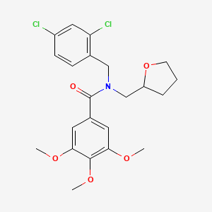molecular formula C22H25Cl2NO5 B12112565 N-(2,4-dichlorobenzyl)-3,4,5-trimethoxy-N-(tetrahydrofuran-2-ylmethyl)benzamide 