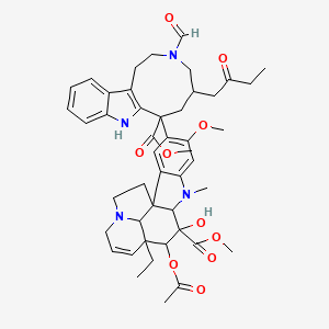 Methyl 4-(acetyloxy)-15-[3-formyl-7-(methoxycarbonyl)-5-(2-oxobutyl)-1,2,3,4,5,6,7,8-octahydroazonino[5,4-b]indol-7-yl]-3-hydroxy-16-methoxy-1-methyl-6,7-didehydroaspidospermidine-3-carboxylate