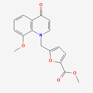 molecular formula C17H15NO5 B12112648 Methyl 5-((8-methoxy-4-oxoquinolin-1(4H)-yl)methyl)furan-2-carboxylate 