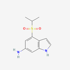 molecular formula C11H14N2O2S B12112678 1h-Indol-6-amine,4-[(1-methylethyl)sulfonyl]- 