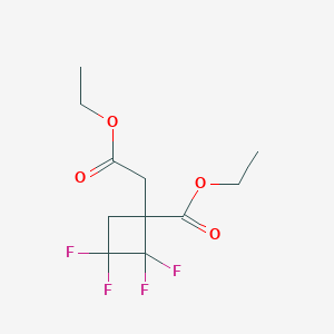 molecular formula C11H14F4O4 B12112738 Ethyl 1-(2-ethoxy-2-oxoethyl)-2,2,3,3-tetrafluorocyclobutane-1-carboxylate 