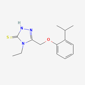 molecular formula C14H19N3OS B12112773 4-Ethyl-5-(2-isopropyl-phenoxymethyl)-4H-[1,2,4]triazole-3-thiol CAS No. 879612-68-7