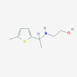 molecular formula C9H15NOS B12112800 2-{[1-(5-Methylthiophen-2-yl)ethyl]amino}ethan-1-ol 