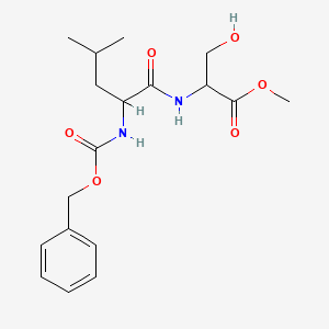 molecular formula C18H26N2O6 B12112829 Methyl 3-hydroxy-2-[[4-methyl-2-(phenylmethoxycarbonylamino)pentanoyl]amino]propanoate 