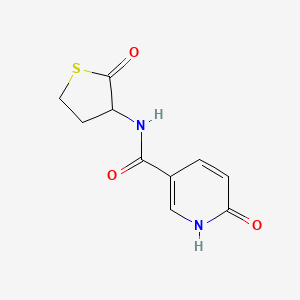 molecular formula C10H10N2O3S B1211288 3-Pyridinecarboxamide, 1,6-dihydro-6-oxo-N-(tetrahydro-2-oxo-3-thienyl)- CAS No. 81252-14-4