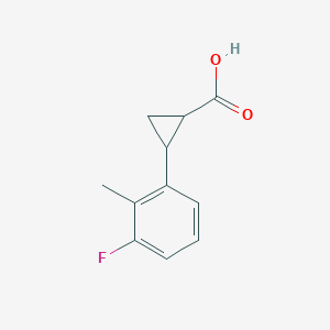 molecular formula C11H11FO2 B12112884 2-(3-Fluoro-2-methylphenyl)cyclopropanecarboxylic acid 