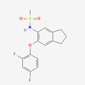 molecular formula C16H15F2NO3S B1211289 N-(6-(2,4-Difluorophenoxy)-2,3-dihydro-1H-inden-5-yl)methanesulfonamide CAS No. 81614-86-0