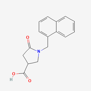molecular formula C16H15NO3 B12112900 3-Pyrrolidinecarboxylic acid, 1-(1-naphthalenylmethyl)-5-oxo- CAS No. 566154-60-7