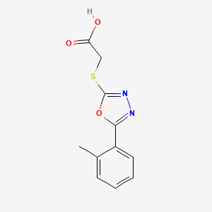 molecular formula C11H10N2O3S B12113003 Acetic acid, [[5-(2-methylphenyl)-1,3,4-oxadiazol-2-yl]thio]- CAS No. 71134-66-2