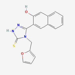 3-[4-(2-Furanylmethyl)-5-sulfanylidene-1,2,4-triazolidin-3-ylidene]-2-naphthalenone