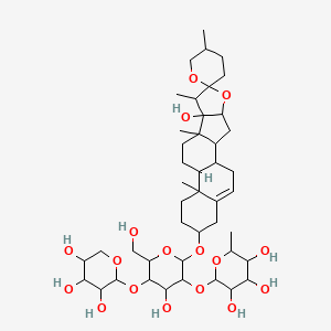 molecular formula C44H70O17 B12113039 Glucopyranoside,(3beta,25R)-17-hydroxyspirost-5-en-3-yl 