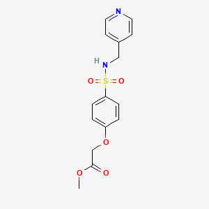 molecular formula C15H16N2O5S B1211304 2-[4-(Pyridin-4-ylmethylsulfamoyl)phenoxy]acetic acid methyl ester 