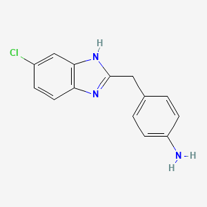 molecular formula C14H12ClN3 B12113059 Benzenamine, 4-[(6-chloro-1H-benzimidazol-2-yl)methyl]- CAS No. 119691-79-1