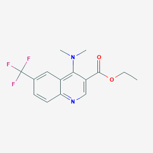 molecular formula C15H15F3N2O2 B12113111 Ethyl 4-(dimethylamino)-6-(trifluoromethyl)quinoline-3-carboxylate 
