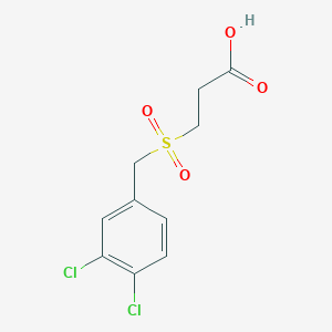 molecular formula C10H10Cl2O4S B12113147 Propanoic acid, 3-[[(3,4-dichlorophenyl)methyl]sulfonyl]- CAS No. 1152543-83-3