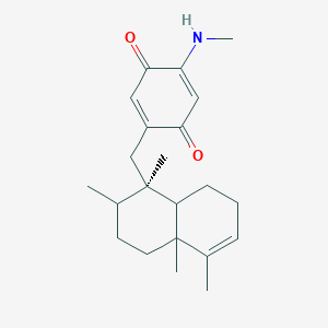 molecular formula C22H31NO2 B1211317 2-[[(1R)-1,2,4a,5-tetramethyl-2,3,4,7,8,8a-hexahydronaphthalen-1-yl]methyl]-5-(methylamino)-1,4-benzoquinone 