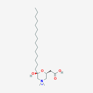 molecular formula C23H46NO4+ B1211320 (2S,6R)-6-(Carboxymethyl)-2-hydroxy-4,4-dimethyl-2-pentadecylmorpholinium 