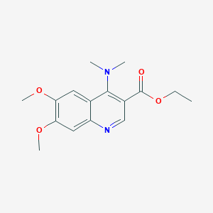 molecular formula C16H20N2O4 B12113219 Ethyl 4-(dimethylamino)-6,7-dimethoxyquinoline-3-carboxylate 
