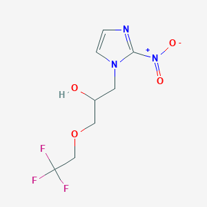 molecular formula C8H10F3N3O4 B1211326 2-Nitro-alpha-[(2,2,2-trifluoroethoxy)methyl]-imidazole-1-ethanol CAS No. 21787-91-7