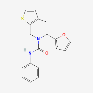 molecular formula C18H18N2O2S B12113291 1-(Furan-2-ylmethyl)-1-[(3-methylthiophen-2-yl)methyl]-3-phenylurea 
