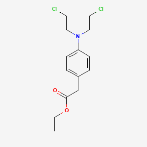 Acetic acid, (p-(bis(2-chloroethyl)amino)phenyl)-, ethyl ester (8CI)
