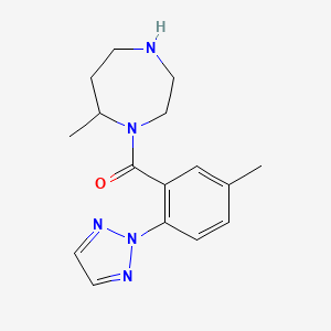 molecular formula C16H21N5O B12113379 (7-Methyl-1,4-diazepan-1-yl)-[5-methyl-2-(triazol-2-yl)phenyl]methanone 