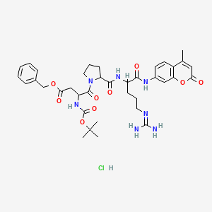 molecular formula C37H48ClN7O9 B12113411 Boc-asp(obzl)-pro-arg-amc hcl 