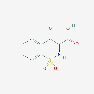 molecular formula C9H7NO5S B12113494 2H-1,2-Benzothiazine-3-carboxylic acid, 3,4-dihydro-4-oxo-, 1,1-dioxide CAS No. 76508-38-8