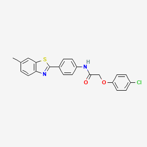 molecular formula C22H17ClN2O2S B12113552 2-(4-chlorophenoxy)-N-[4-(6-methyl-1,3-benzothiazol-2-yl)phenyl]acetamide 
