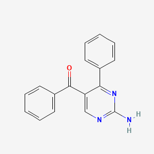 molecular formula C17H13N3O B12113589 (2-Amino-4-phenylpyrimidin-5-yl)(phenyl)methanone CAS No. 87379-52-0