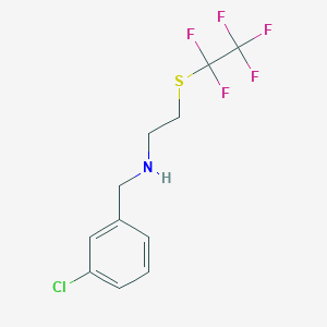 molecular formula C11H11ClF5NS B12113622 (3-Chloro-benzyl)-(2-pentafluoroethylsulfanylethyl)-amine 