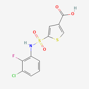 molecular formula C11H7ClFNO4S2 B12113663 5-[(3-Chloro-2-fluorophenyl)sulfamoyl]thiophene-3-carboxylic acid 
