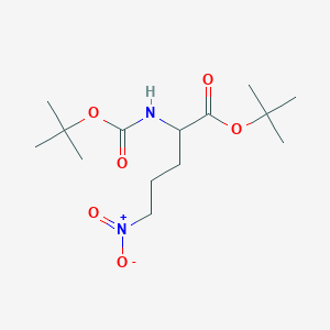 molecular formula C14H26N2O6 B12113757 (S)-tert-Butyl2-((tert-butoxycarbonyl)amino)-5-nitropentanoate 
