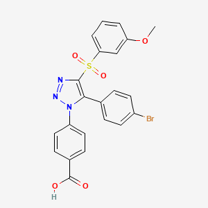 molecular formula C22H16BrN3O5S B12113823 Benzoic acid, 4-[5-(4-bromophenyl)-4-[(3-methoxyphenyl)sulfonyl]-1H-1,2,3-triazol-1-yl]- CAS No. 1017479-82-1