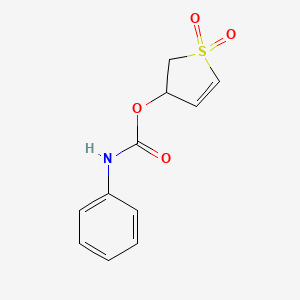 molecular formula C11H11NO4S B12113860 Thiophene-3-ol, 2,3-dihydro-, phenylcarbamate, 1,1-dioxide CAS No. 40226-77-5
