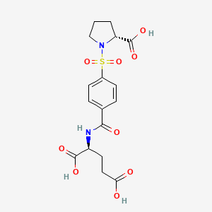 molecular formula C17H20N2O9S B1211396 4-[[Glutamic acid]-carbonyl]-benzene-sulfonyl-d-proline 