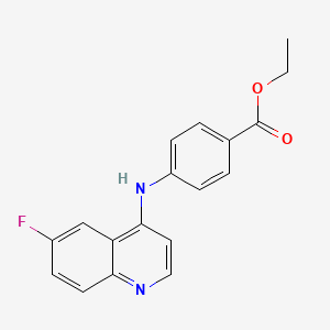 molecular formula C18H15FN2O2 B12113993 Ethyl 4-((6-fluoroquinolin-4-yl)amino)benzoate 